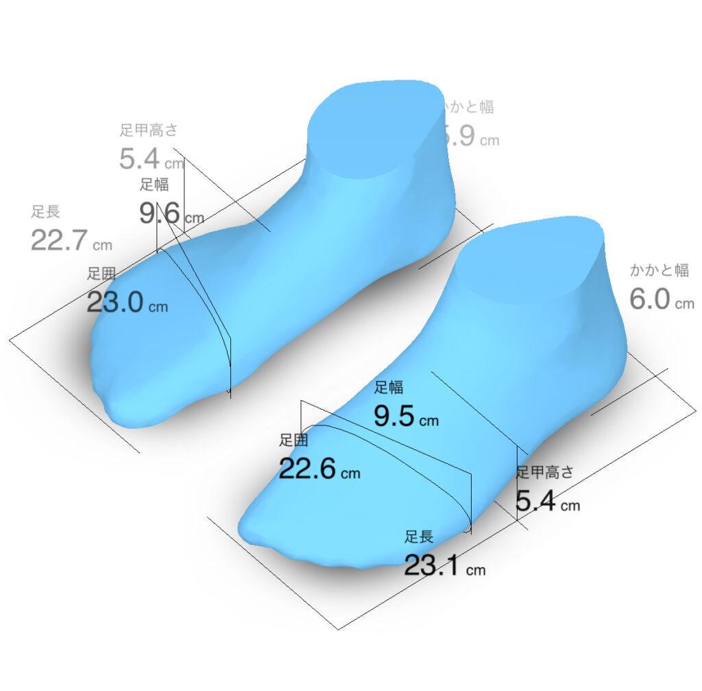 シダスウチッパSサイズがぴったりだった私の足のサイズ