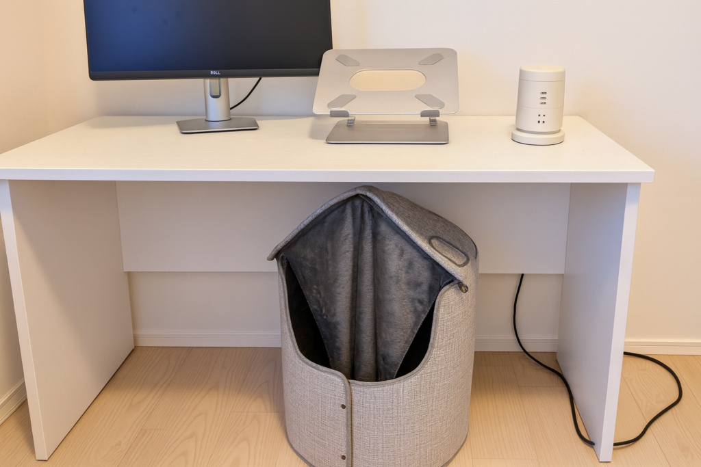 atRise(アットライズ)パネルヒーター置いた時のイメージ図